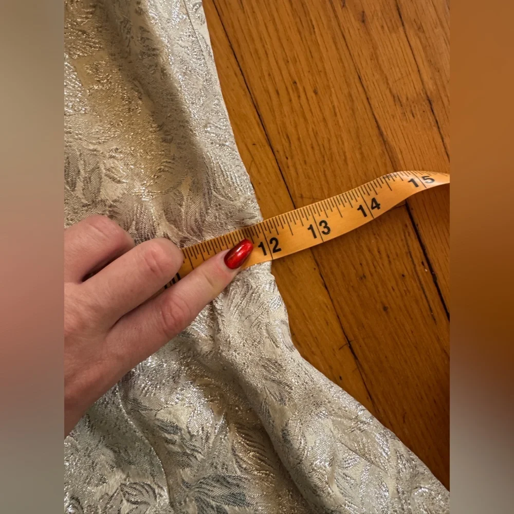 60s Vintage Lilli Diamond Silver Brocade Wiggle Dress Xs - Picture 6 of 8